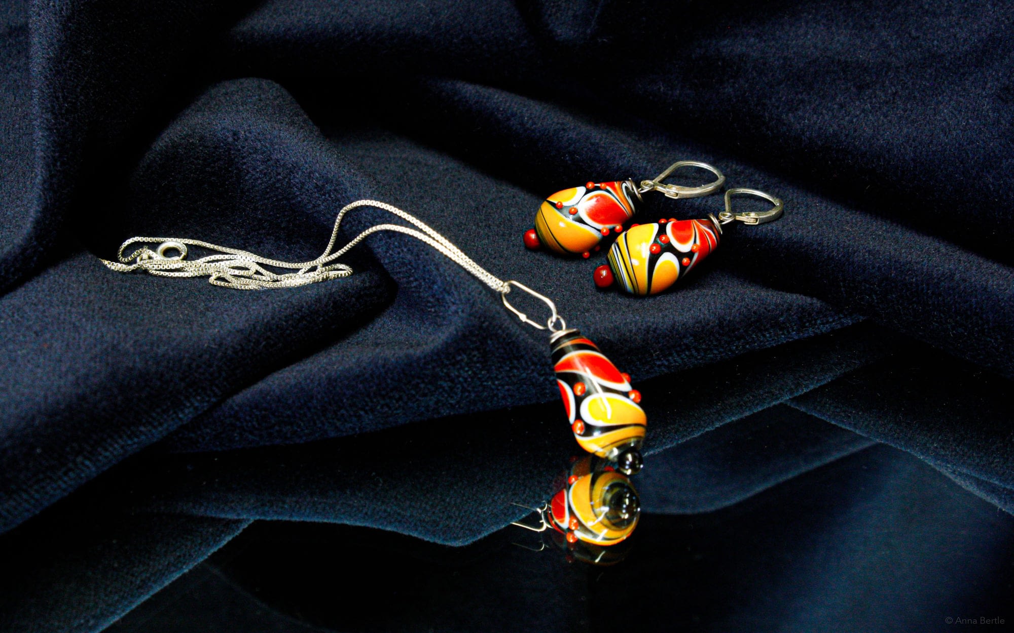 Gelb-Rotes-Schmuckset